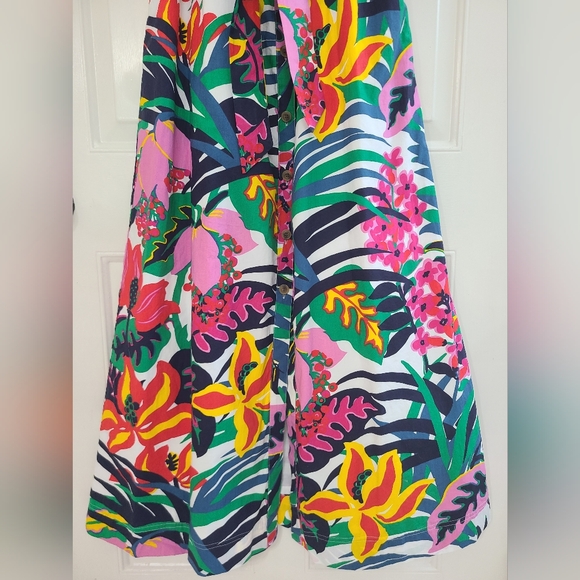 J Crew Multicolor Floral Spaghetti Strap Maxi Dress Size 10 Belt Tie Vacation - Picture 6 of 16